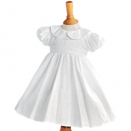 Girls White Christening Dress with Cross - Elizabeth by Millie Grace